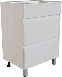 Mixline Тумба с раковиной Брикс 60 2 ящика белая – фотография-1